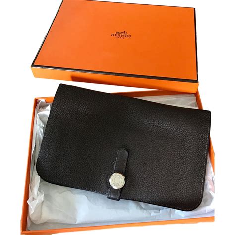 Hermes men's wallet leather